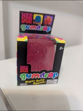 Needoh Viral Gumdrop Super Solid Squish - Pink New In Packaging